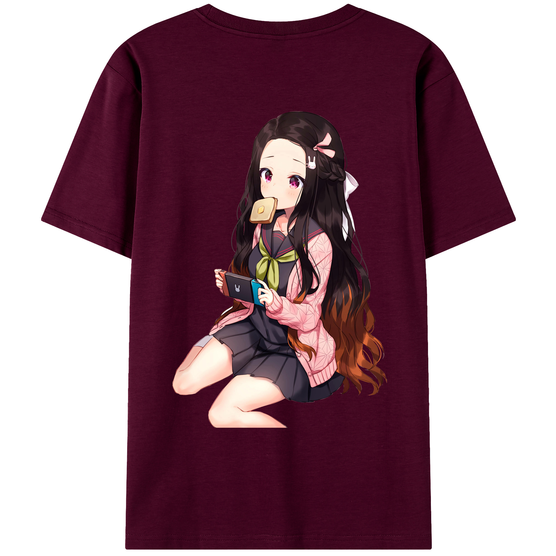 （画像用） 鬼滅の刃（きめつのやいば）竈門 禰󠄀豆子／かまど ねずこ Kamado Nezuko レディース半袖Tシャツ(バックプリント)
